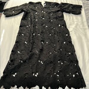 4Our Dreamers Black Floral Eyelet Maxi Dress